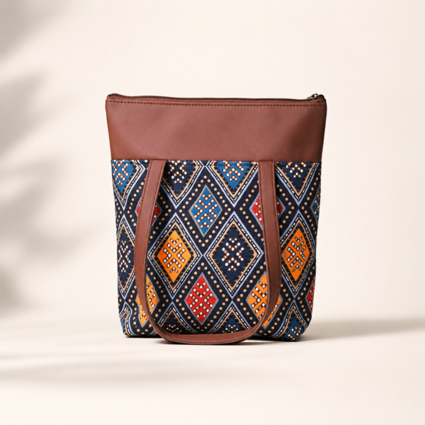 ChatGPT Image Jul 30, 2026, 08_23_56 PM Utsav Bandhani Indigo Print Tote Bag
