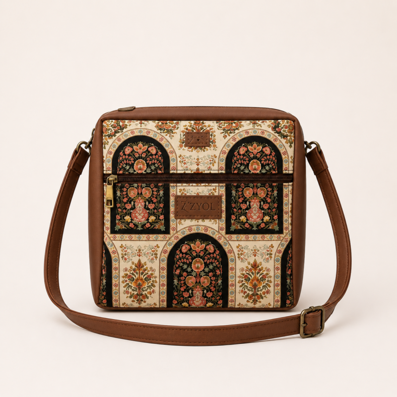 Saara Sling Bag Saara Mughal Floral Print Sling Bag