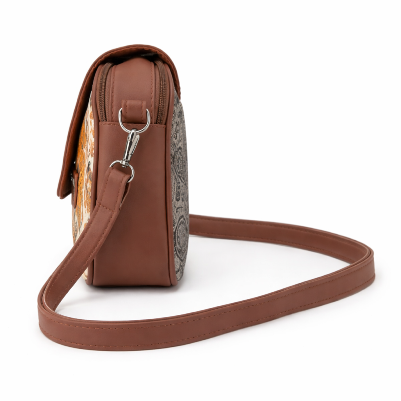 Riva Bandhani Ivory Print Sling Bag