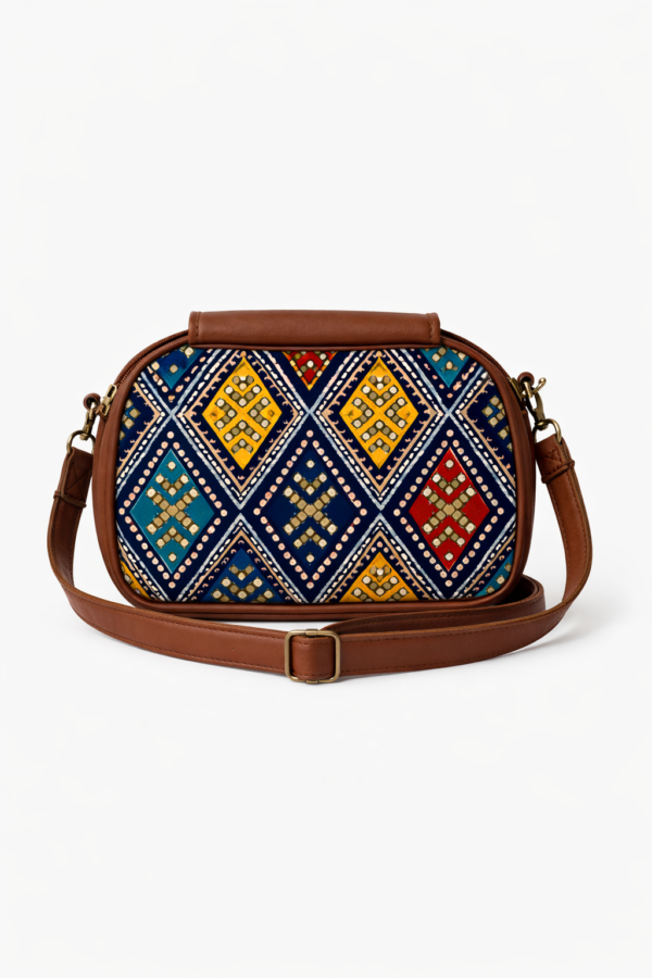 Riva Bandhani indigo Print Sling Bag