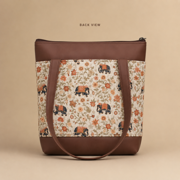 ChatGPT Image May 11, 2026, 06_07_18 PM Zari Royal Elephant Floral motif Tote Bag