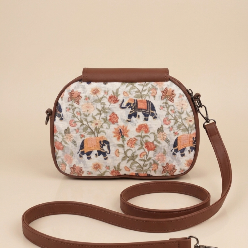 Gemini_Generated_Image_4ukbtp4ukbtp4ukb Riva Royal Elephant Floral motif Sling Bag