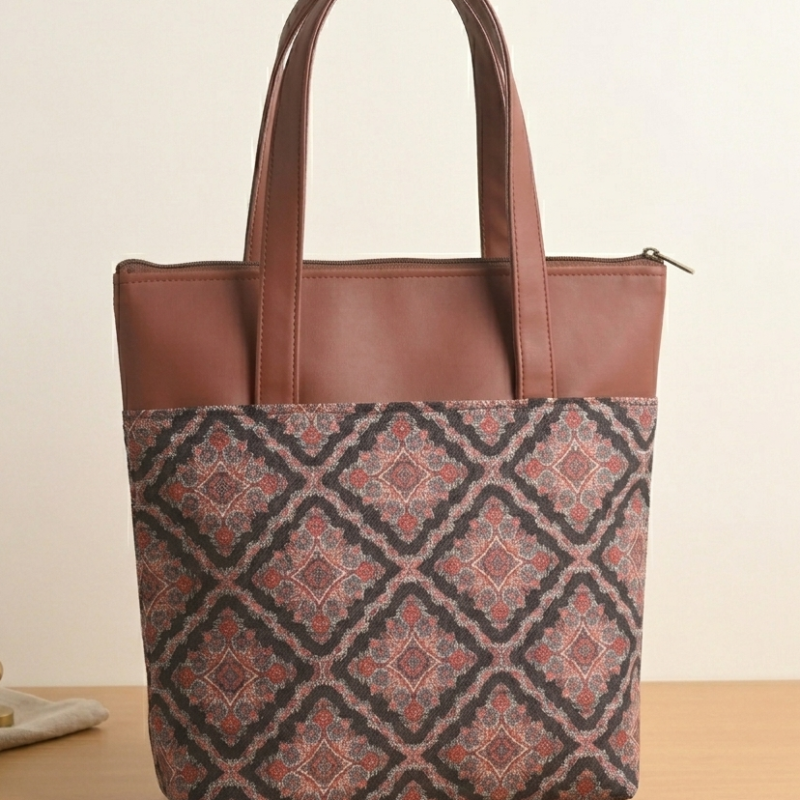 Utsav Ajrakh Print Tote Bag