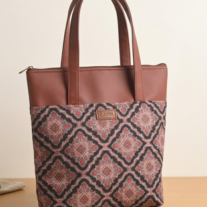 Utsav Ajrakh Print Tote Bag