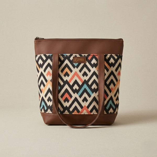 Gemini_Generated_Image_w5h5p6w5h5p6w5h5 Zari Chevron Geometric Print Tote Bag