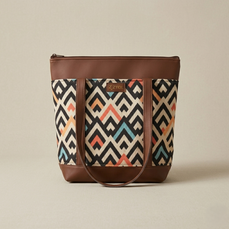 Gemini_Generated_Image_w5h5p6w5h5p6w5h5 Zari Chevron Geometric Print Tote Bag