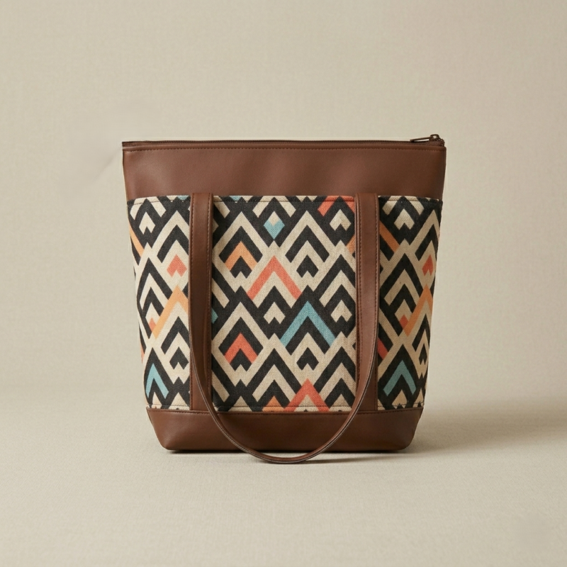 Gemini_Generated_Image_xzai3hxzai3hxzai Zari Chevron Geometric Print Tote Bag