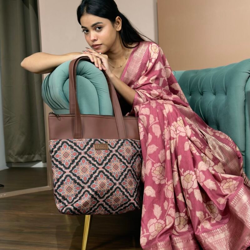 Utsav Ajrakh Print Tote Bag