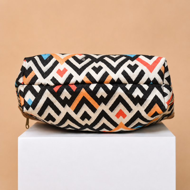 Utsav Chevron Geometric Print Tote Bag