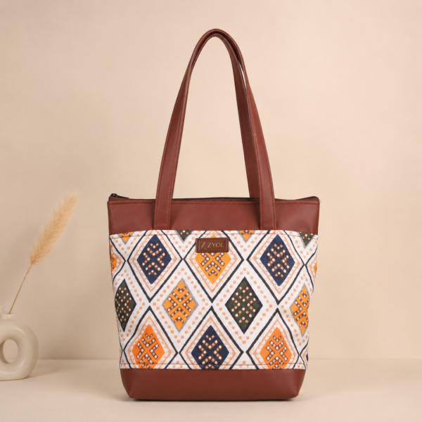Zari Bandhani Ivory Print Tote Bag