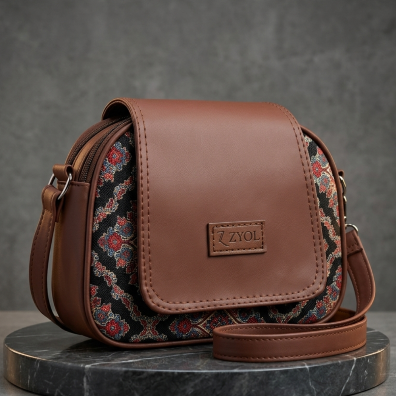 Untitled design (40) ZARI Tote & RIVA Sling Bag Combo – Ajrakh Print