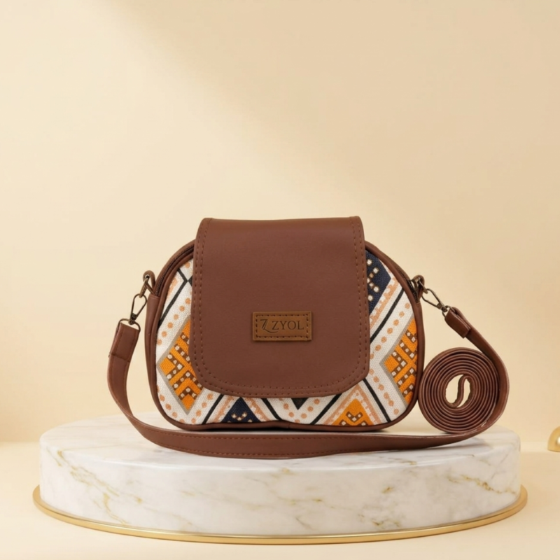 Riva Bandhani Ivory Print Sling Bag