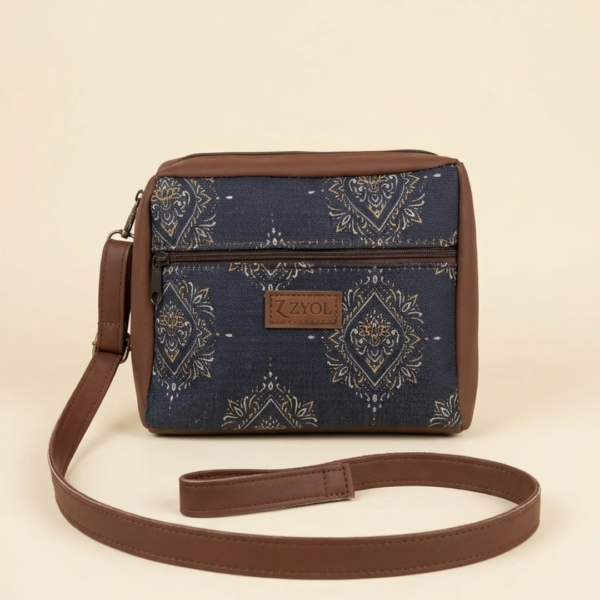 Untitled design (43) Saara Medallion Diamond Print Sling Bag