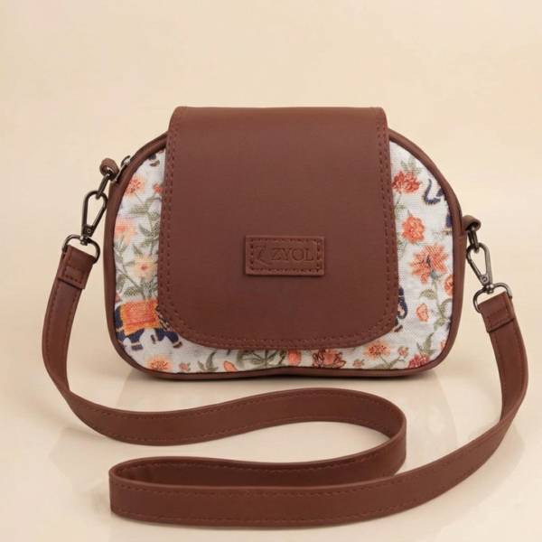 Untitled design (53) Riva Royal Elephant Floral motif Sling Bag