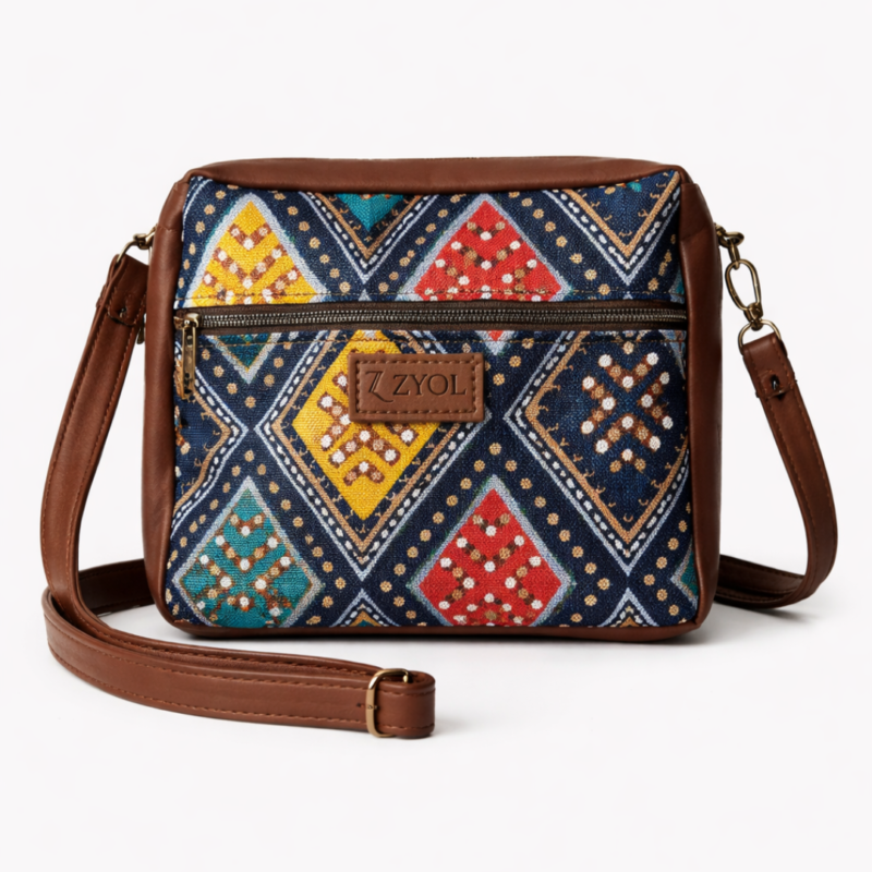 Untitled design (58) Saara Bandhani Indigo Print Sling Bag