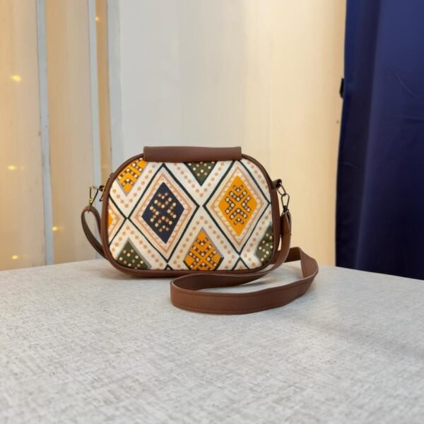 Riva Bandhani Ivory Print Sling Bag