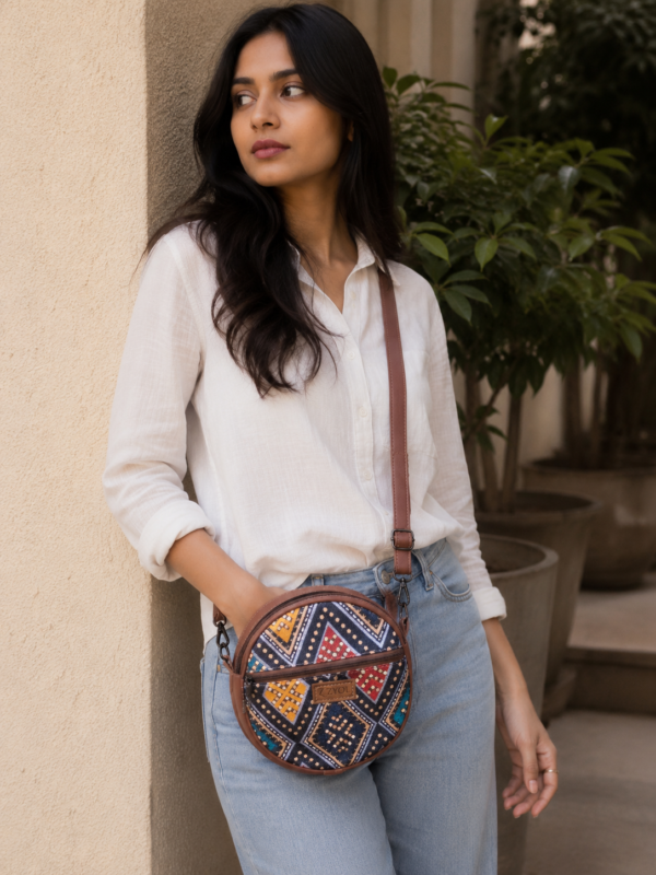 ChatGPT Image May 19, 2026, 11_39_52 PM Gulnaar Bandhani Indigo Print Sling Bag