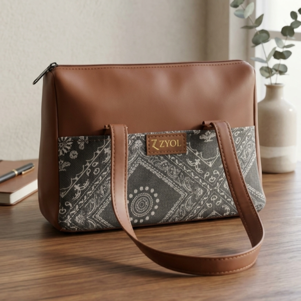 Zavira  Bandanan paisley Print Satchel Bag