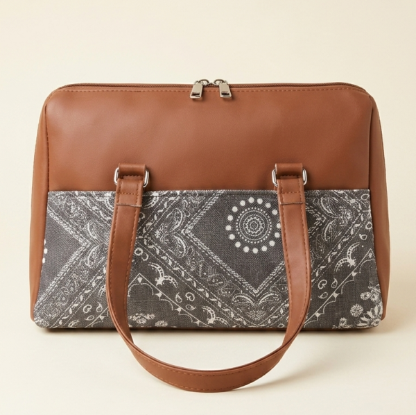 Zavira  Bandanan paisley Print Satchel Bag