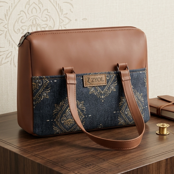 Gemini_Generated_Image_q3vsr9q3vsr9q3vs Zavira Medallion Diamond Print Satchel Bag