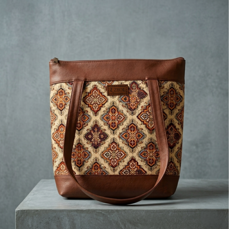 Untitled (49) ZARI Tote & GULNAAR Sling Bag Combo – Rajwadi Angan Print