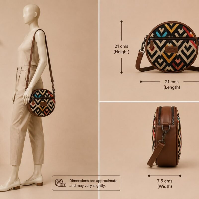 WhatsApp Image 2026-08-02 at 2.49.17 PM ZARI Tote & GULNAAR Sling Bag Combo – Chevron Geometric Print