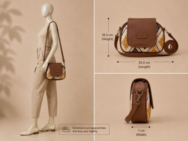 Riva Bandhani Ivory Print Sling Bag