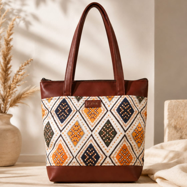 Zari Bandhani Ivory Print Tote Bag