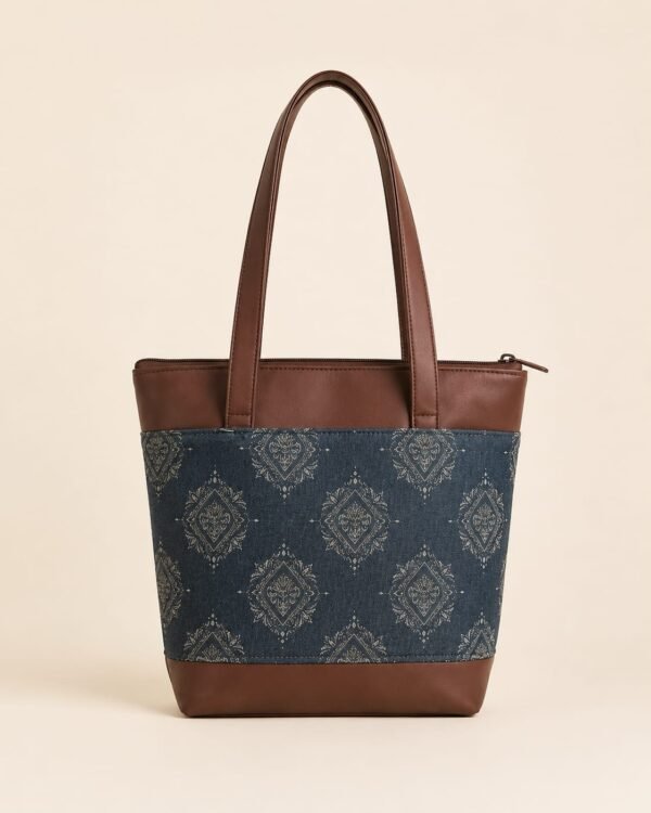 WhatsApp Image 2026-06-10 at 7.58.37 PM (1) ZARI Tote & GULNAAR Sling Bag Combo – Medallion Diamond Motif