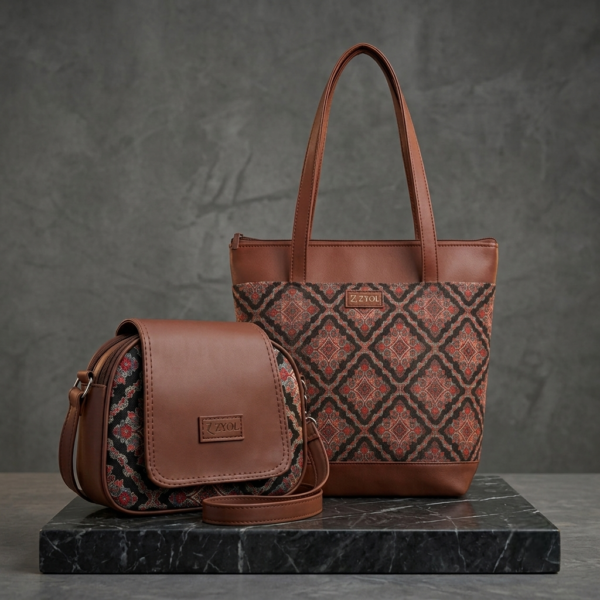IMG_4257-Photoroom ZARI Tote & RIVA Sling Bag Combo – Ajrakh Print