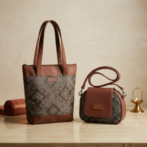 Gemini_Generated_Image_35fklj35fklj35fk ZARI Tote & RIVA Sling Bag Combo – Bandhana Paisley Print