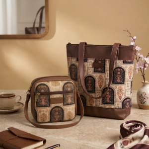 Gemini_Generated_Image_3myk7p3myk7p3myk ZARI Tote & SAARA Sling Bag Combo – Mughal Floral Print