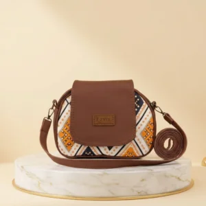 Riva Bandhani Ivory Print Sling Bag