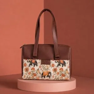 Zavira Satchel Bag Zavira Royal Elephant motif print Satchel Bag